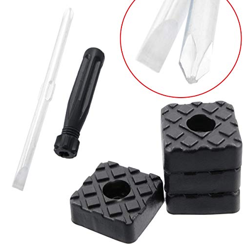 QY 12PCS Black Color Square Shape Rubber Non Slip Non Skid Feet Pad for Table Desk Chair and Sofa - Thumbnail 2