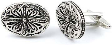 Men Boy Jewelry Cufflinks Cuff Links Party Favors Gift Wedding SU093 Retro Roman Cross Ovral