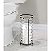 mDesign Metal Toilet Paper Holder Stand - Storage Reserve for 3 Rolls of Toilet Tissue - Freestanding Toilet Paper Holder - Stylish Bathroom Floor Toilet Paper Stand - Omni Collection - Matte Black