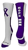 MadSportsStuff Relay for Life Hope Cancer Awareness Athletic Crew Socks