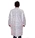 Cleaing Disposable Lab Coats Adult 2XL,No Pockets,GSM 40g,Knitted Collar and Cuffs,White,5 Pack
