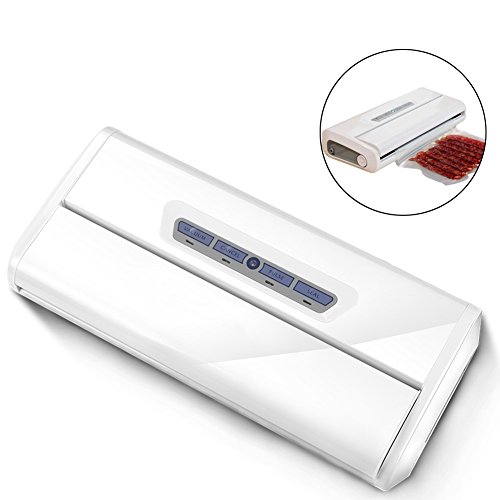 Click Here to See More Images Vacuum Sealer Machine,Automatic Vacuum Sealer Foodsaver with Starter Kit Sealer Bag,Best for Dry and Moist Foods Preservation and Storage (White)
