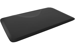 Artist hand 3 ft. x 5 ft. Barber Chair Mat Anti-Fatigue Salon & Barber Comfort & Support Mat - Non-Slip, Durable - Black Rectangle - 7/8 in. Thick