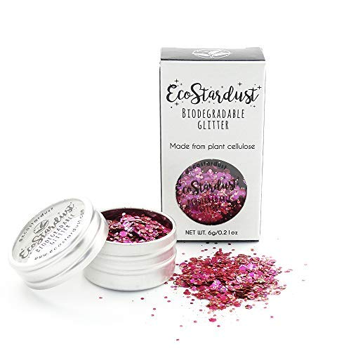 EcoStardust Flamingo Biodegradable Glitter ✶ Festival Bioglitter Cosmetic Face Body Hair Nails 6g/10ml