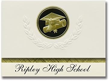 Signature Announcements Ripley High School (Ripley, WV) Graduation Announcements, Presidential style, Elite package of 25 Cap &amp; Diploma Seal Black &amp; Gold