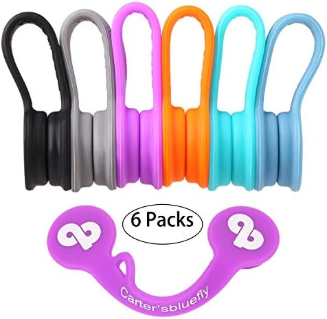verygoo Magnetic Twist Ties, Multipurpose Reusable Gadgets For Cable Management, Magnetic Cable Winders for Headphones/USB Cable/Bookmarks/Keychain/Cable Straps and Computer Cable(6 Pack)