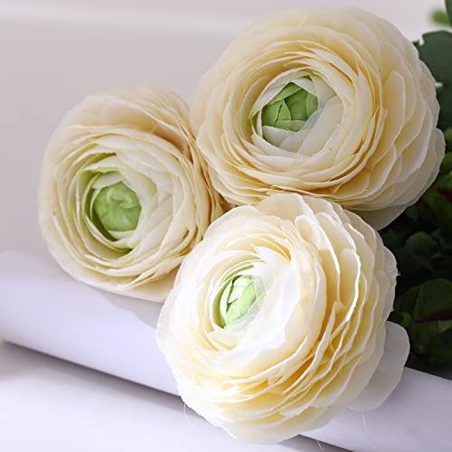 Artificial Ranunculus Flowers with Real Touch Stem, Silk Ranunculus