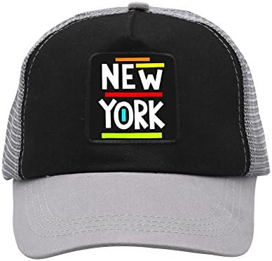 New-York Unisex Adult Adjustable Summer Mesh Cap Sun Hat Gray