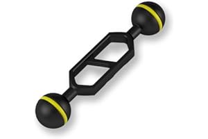 SKYSHARK 4" Aluminum Alloy Underwater Extension Arm,1" Double Ball Head Connector Underwater CNC Arm System Ball Head Extension for Video Light,Strobe,Diving Camera Tray,Waterproof and Rustproof