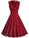 MUXXN Women's 50s 60s Vintage Sexy V-neck Swing Dress