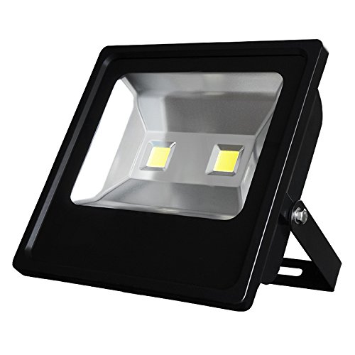 G.W.S® 100W Slimline Black Casing Outdoor IP65 Waterproof SMD Chip LED Floodlight Energy Saving Security Light Warm White