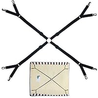 One set Crisscross Adjustable Bed/Fitted Sheet Straps Suspenders Gripper/Holder/Fastener -Keep your bed sheet in place! Two Tie Stays for Free !