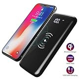 Wireless Portable Charger, dodocool 10000mAh Power Bank Battery Pack with Fast Qi Wireless Charging, 2 USB Output, USB C/Micro USB Dual Input, LED Display, for iPhone Xs/XR/X/8, Galaxy S9 and More