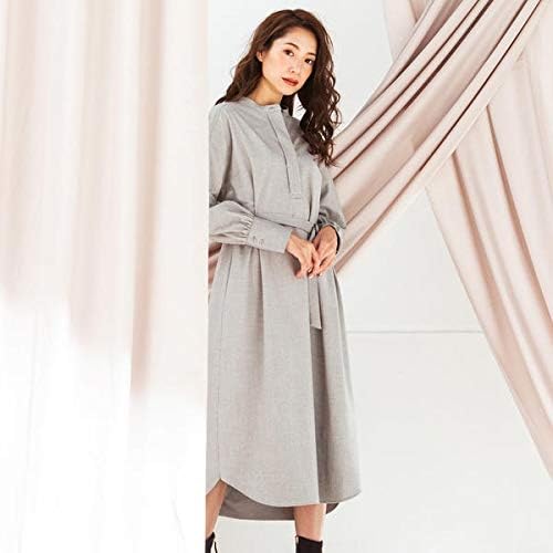 Amazon ロートレアモン Lautreamont 女性らしいラインのプルオーバーシャツワンピース 9号 ライトグレー Tシャツ カットソー 通販