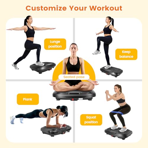 ALSO GO Vibration Plate Exercise Machine, 200 Speeds & 10 Models, 500LB Capacity, LED Display, Bluetooth Audio, Large Shake Plate with Loop Bands for Full Body Fitness, Lymphatic Drainage, Pain Relief