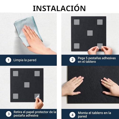 Woovio Cork Wall Self-Adhesive 120 x 90 cm, Decorative Cork Board for Home, School, Office, 12 Planks with 60 Double-Sided Adhesive Pads (White)