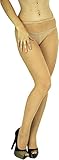 ToBeInStyle Women's Sexy Seamless Fishnet Full Footed Panty Hose Tights Hosiery - BEIGE - One Size Regular