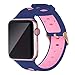 Oitom 38mm Soft Breathable Silicone Replacement Wristband Straps with Plated TPU Protective Case for Apple Watch Nike+,Series 1,Series 2,Sport,Apple Watch Edition M/L Size (Blue/Pink 38mm)