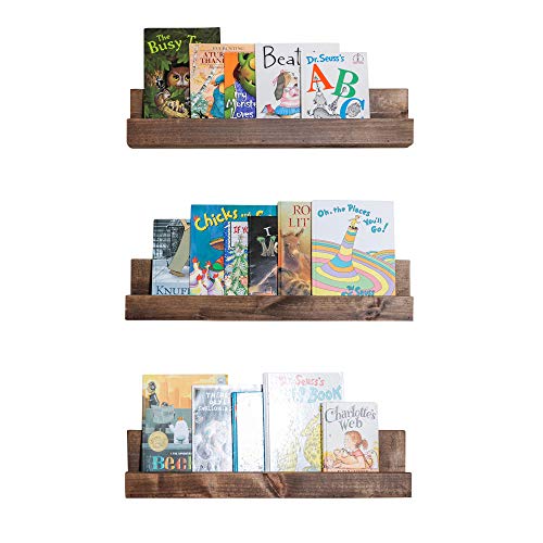 Drakestone Designs Floating Nursery Bookshelves Solid Wood Wall Mount Modern Farmhouse