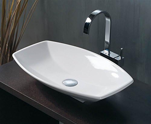 Ceramica 23.6" x 15" Vessel Sink in White Faucet Hole Option: Sink with pre-drilled faucet holes