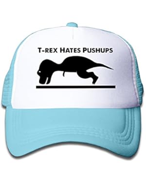 T-rex Hates Pushups Mesh Trucker Hat,Probstmarco Girs Outdoor Sports Mesh Hat,Lightweight Mesh Snap Back