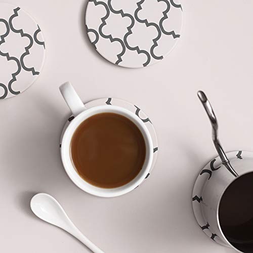 image for LIFVER Coasters for Drinks, Set of 6 Absorbent Coasters with Holder, H