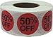 50% Percent Off Stickers for Retail 0.75 Inch 500 Adhesive Labels