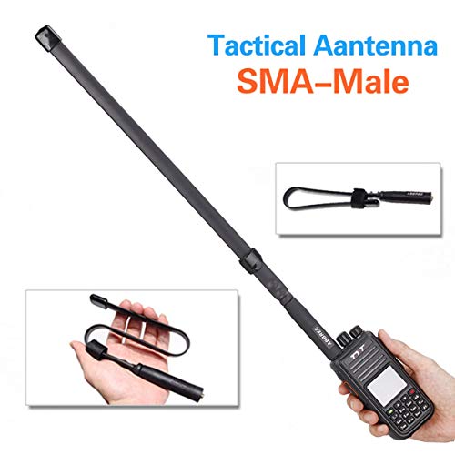 ABBREE SMA-Male Dual Band 144/430Mhz Foldable Tactical Antenna for Yaesu FT-70DR,FT-60R,FT-2DR/3DR,FT-270R Wouxun TYT MD-380 Two Way Radio