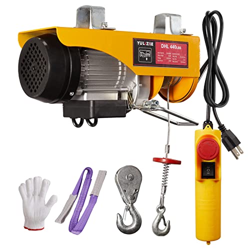 Electric Hoist 440 lbs Electric Winch, Wire Remote Control Power System