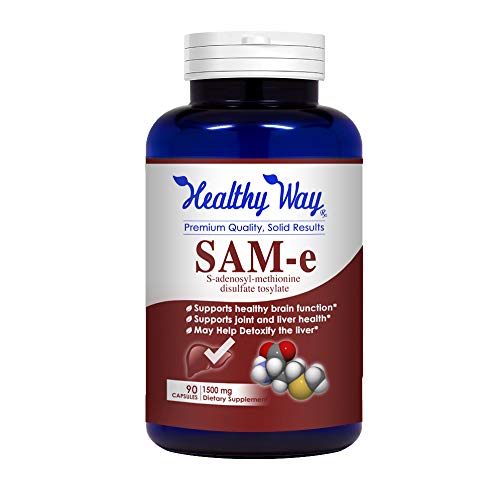 Healthy Way Pure SAM-e 1500mg (per Serving) 90Capsules (S-Adenosyl Methionine) Supports Joint Health & Brain Function - Non-GMO USA Made 100% Money Back Guarantee - Order Risk Free!