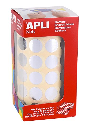 APLI Kids 11630 - Rotolo di gomme rotonde, 15 mm, colore: argento