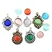 60pcs 12mm Mixed Candy Color Flatback Round Cat's Eye Stone Beads Cabochons DIY Opal Cabochon Beads for Jewelry Making Clay Findings (M269)