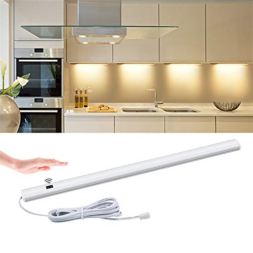 Hand Scan Sensor LED Under Cabinet Light Bar, LED Bed Light Motion Activated, AIMENGTE 30cm 40cm 50cm LED Kitchen Light Night Lamp for Closet Wardrobe Cupboard Bedside Corridor. (30cm, Warm White)