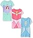 Disney Little Girls' Toddler Princesses Cinderella, Aurora, Ariel 3-Pack Costume T-Shirt Bundle, Light Blue/Pink/Teal, 4T