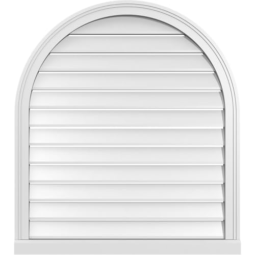 32"W x 36"H Round Top Surface Mount Signature Urethane Gable Vent: Functional,…