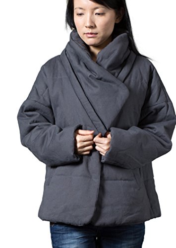 Katuo Dark Gray Women Winter Jacket Leisure Batwing Style Coat (L) Katuo Dark Gray Women Winter Jacket Leisure Batwing Style Coat (L)