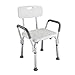 OMECAL Upgraded 450LBS Medical Shower Bench, Bath Lift Chair with Seat, Handicap Stool Transfer Seat, Heavy Duty Adjustable 7 Height,No Tools Assembly No-Slip, SPA Bathroom Bathtub (with Back)