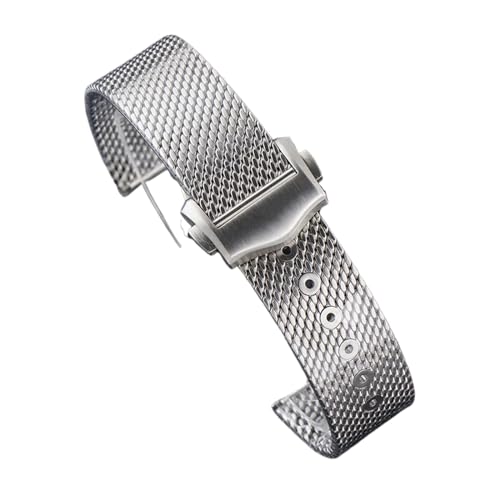 20mm Silver Stainless Steel Strap Compatible With 007 Luxury Mesh Band Bracelet Replacement Watch Accessories Parts