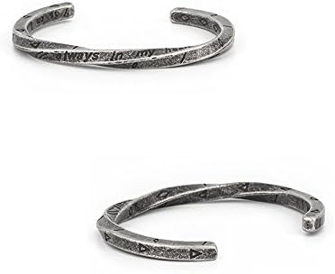 Osye Antique Viking Twisted Cuff Bracelet for Men "Always in my heart"