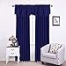 NICETOWN Royal Navy Blue Valance - Elegant Design 52-inch by 18-inch Scalloped Rod Pocket Window Valance Curtains and Drapes for Living Room/Bedroom/Boys Room, Window Dressing Panels, 2 Sets