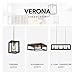 GLOBE Electric 65919 Verona 2-Light Flush Mount, Dark Bronze, Antique Brass Accents, 5 Clear Glass Panes, Bulb Not Included