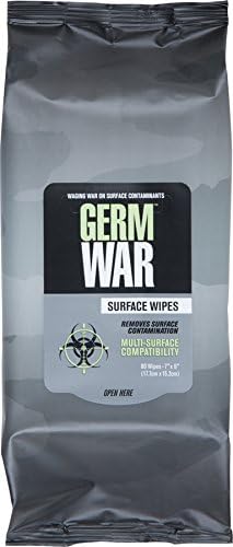 GermWar Surface Cleanser Wipes, Re-Sealable Travel Pack with 80 Wipes