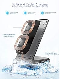 Seneo Galaxy S8 cargadores inalámbrica rápida, soporte de carga inalámbrica Qi carga rápida para Samsung Galaxy S8, Galaxy S8 Plus, S7, S7 edge, Note 5, S6 Edge Plus (adaptador de CA no incluido), Negro