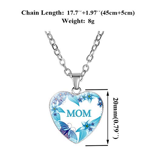 Ymibull Mother\'s Day Love Heart-Shaped Necklace Pendant Gifts for Mum Mother Daughter Love Heart Necklace Pendant (H)