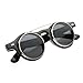 zeroUV - Small Retro Steampunk Circle Flip Up Glasses / Sunglasses