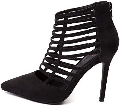 Shi Shi La Womens Ozzie Caged Vamp Pointed Toe Stiletto 4-Inch Heel (10, Black)