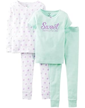 Baby Girls' 4 Piece Pant PJ Set (Baby) - Sweet Dreams