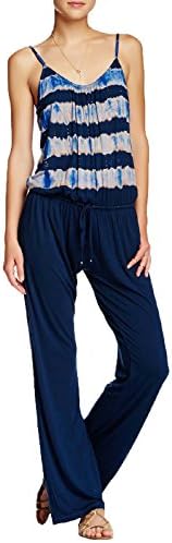 Gypsy05 Women's Tie Dye Bamboo Jersey Drawstring Jumpsuit in Ananta Mauve, Small