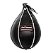 Pro Impact Genuine Leather Speedbag Black – Heavy Duty Leather Hanging Swivel Punch Ball for Boxing MMA Muay Thai Fitness or Fighting Sport Training (Small - 6