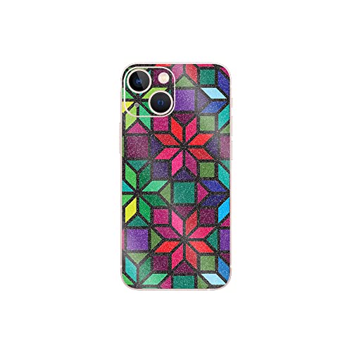 MightySkins Glossy Glitter Skin Compatible with Apple iPhone 13 Mini - Stained…